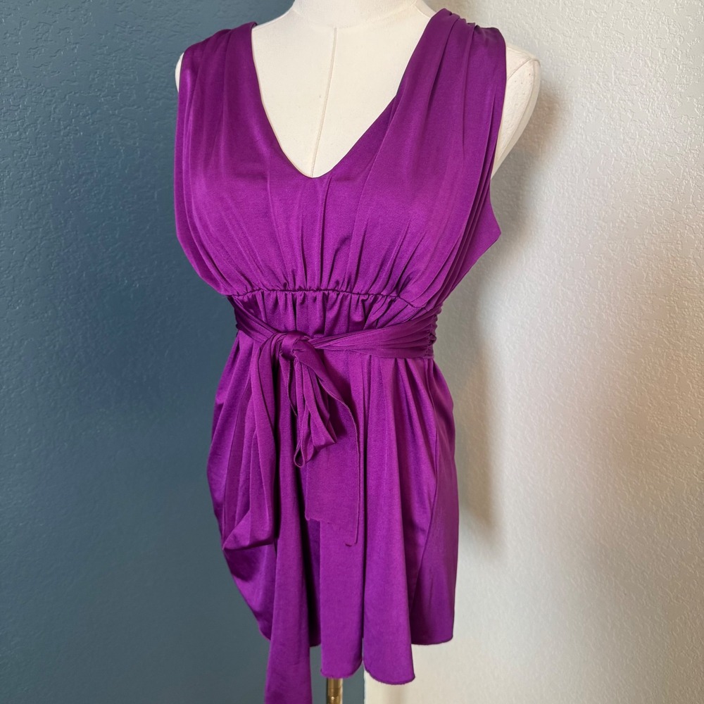 Glam Chic Babydoll Boston Proper Tunic Top Small Purple